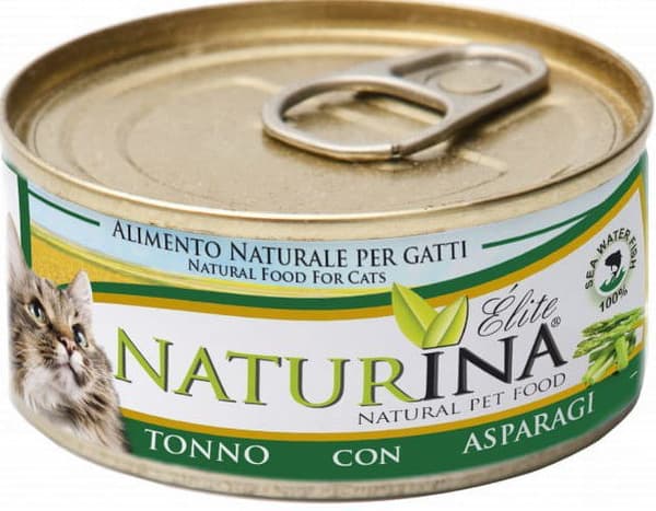 Naturina | Elite vådfoder til katte | 70g dåse - tun med asparges 70g