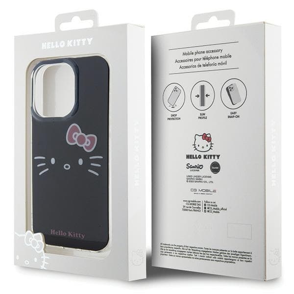 Hello Kitty HKHCP15LHKHLK iPhone 15 Pro 6.1 sort/sort hårdt cover IML Kitty Face