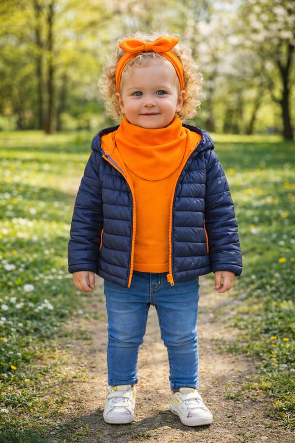 STOR triangulär halsduk bomull orange