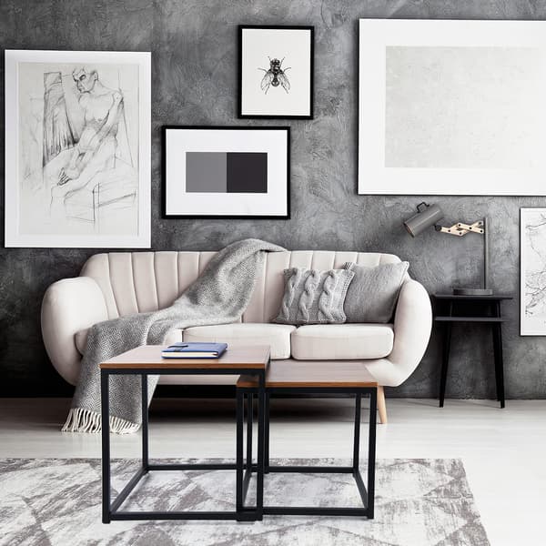 PRAVEN RUSTIC -vanhennetut tammiset loft-sohvapöydät
