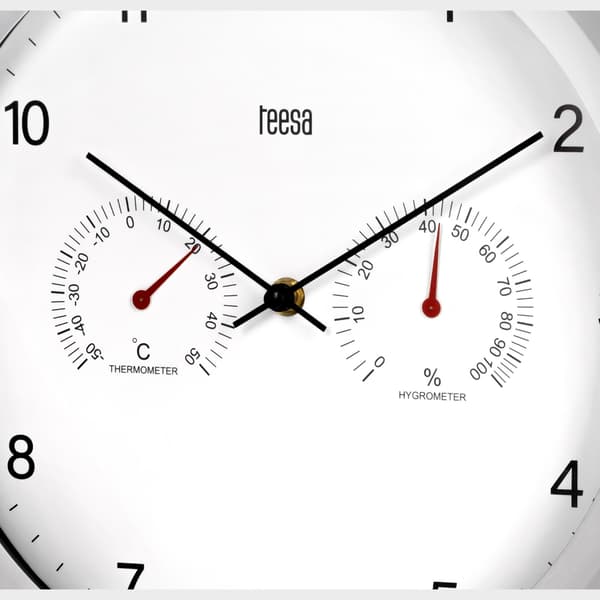 Vægur 30 cm med termometer og hygrometer