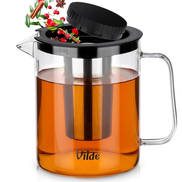 Värmetålig glaskanna med teinfuser 1,5 l