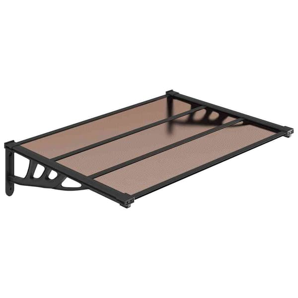 vidaXL dørmarkise sort 122x90 cm polycarbonat