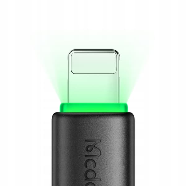 MCDODO Laturi USB Lightning -kaapeli iPhonelle 1M LED musta