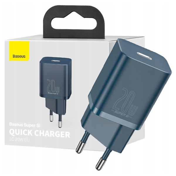 Baseus Super Si Hurtigoplader 1C 20W Vægoplader (Blå)