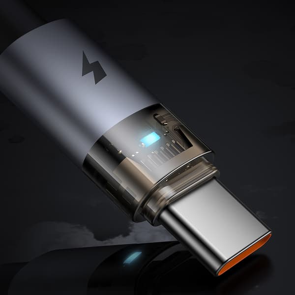 MCDODO KABEL USB-A USB-C SNABBLADDNING USB TYP C 6A 100W 1M LED SVART