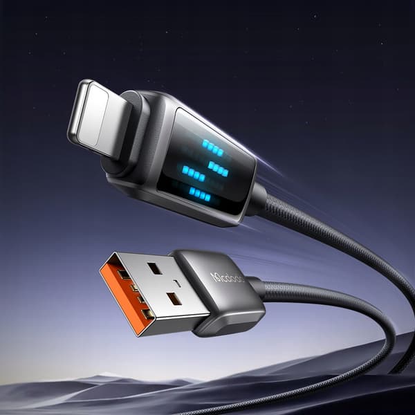 MCDODO Oplader USB Lightning Kabel Hurtig Opladning til iPhone 1M LED