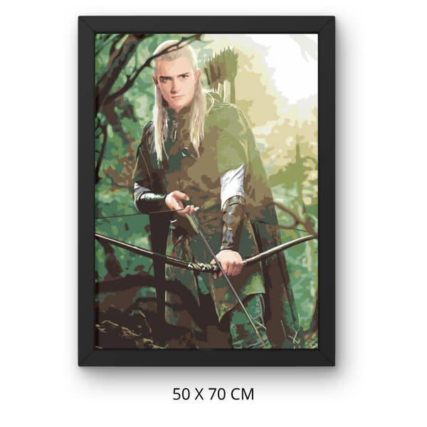 Måla efter nummer-tavel med ram Legolas Sagan om ringen 50x70 cm