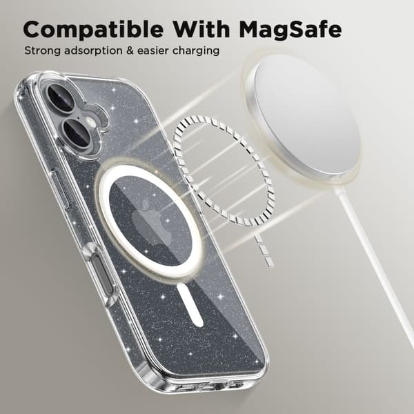 TECH-PROTECT FLEXAIR HYBRID MAGSAFE IPHONE 16 GLITTER -SUOJA