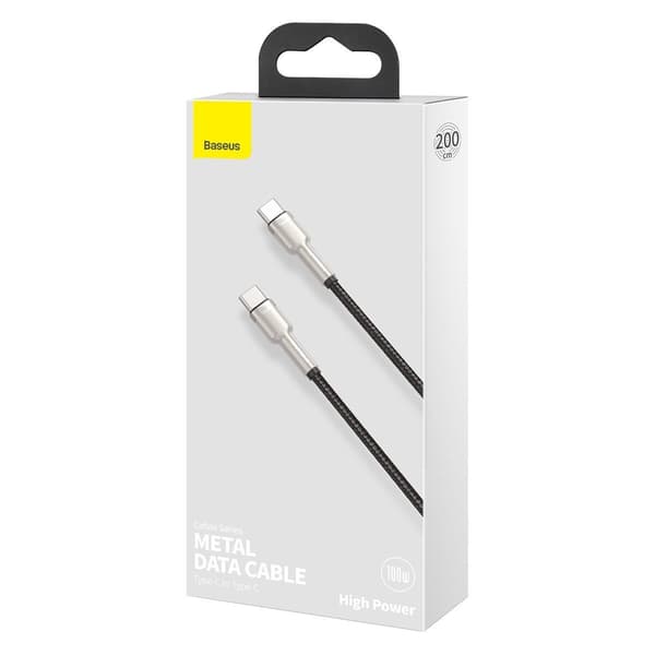 Baseus Cafule USB-C till USB-C-kabel, 100W, 2m (svart)