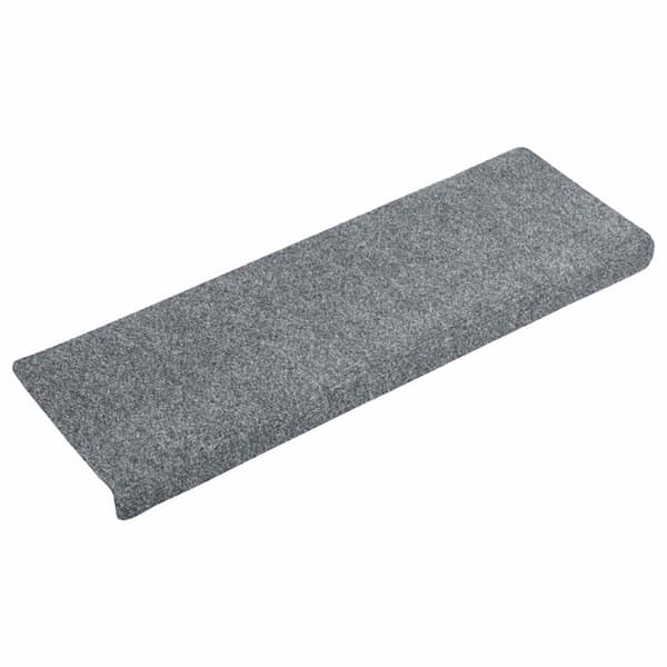 vidaXL selvklæbende trappemåtter 15 stk. 65x21x4 cm lysegrå rektangulær kant