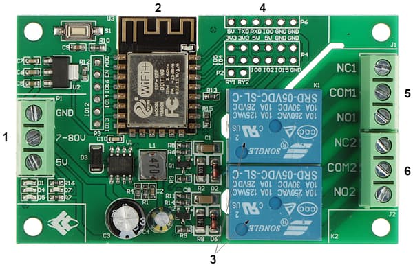 ESP12-2R-D8 Wi-Fi-relemodaali