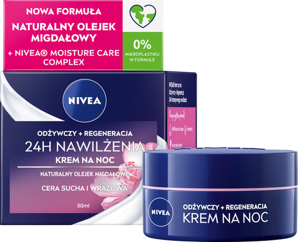 Nivea 24H Booster natcreme til tør og følsom hud 50 ml