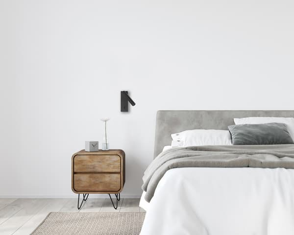 CALI LED VÆGLAMPE SANDBLÆST SORT ITALUX WL-21017-BL