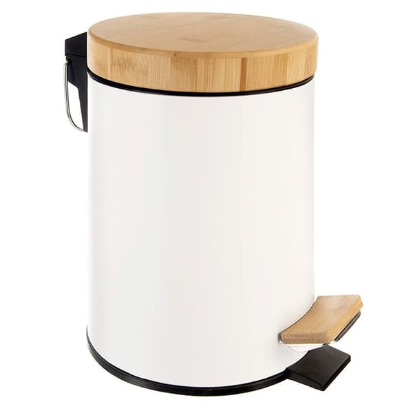 Whiteline skraldespand med pedal hvid 3 l