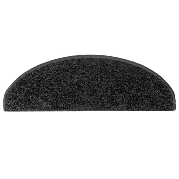 vidaXL trappemåtter 15 stk. 65x21x4 cm sorte halvrunde store