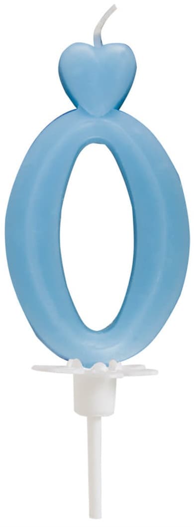 Ljus nummer 0 hjärtkakaformad blå