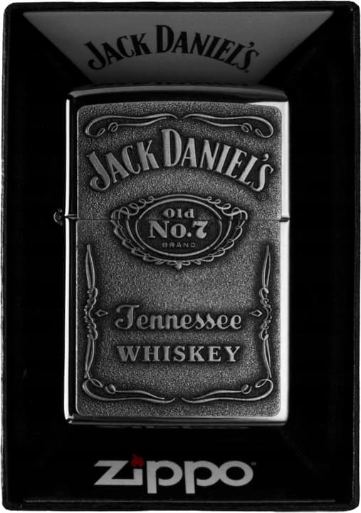 ZIPPO Lightersæt JACK DANIELS LABEL CHROME Gave nr. 3