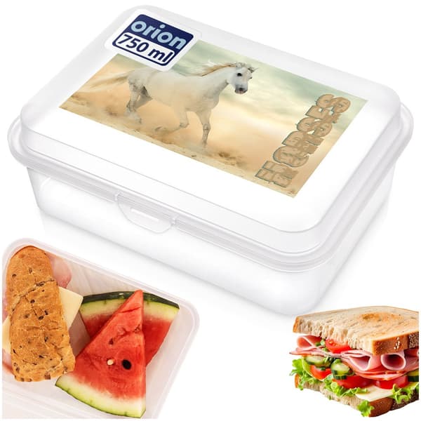 Frokostbeholder transparent hest 750 ml