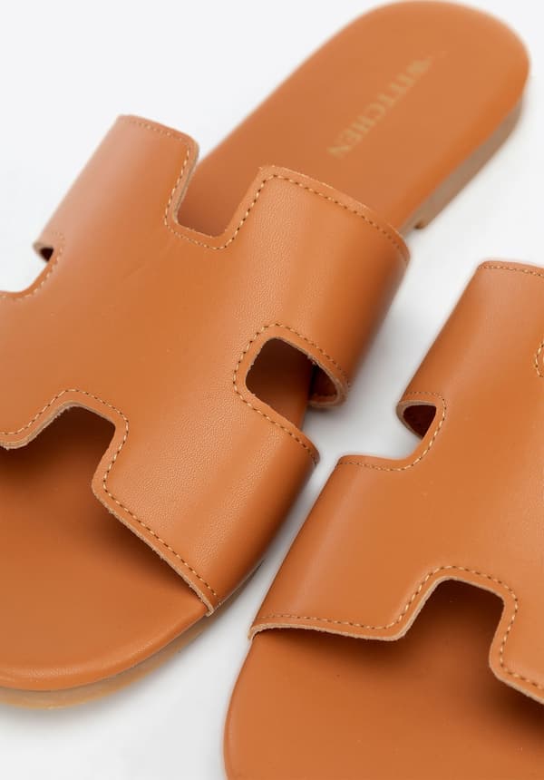 Wittchen Women's Brown Flip-Flops in Eco-leather