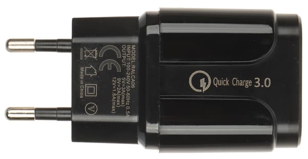 USB-vægoplader 5V/3A/USB-QUICK3.0/B Stazer