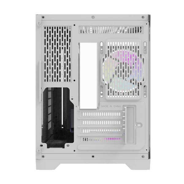 Darflash FT418 datorchassi + 6 aRGB-fläktar (vit)