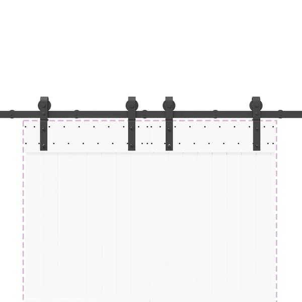 vidaXL Skjutdörrsinstallationssystem 183 cm stål svart