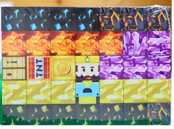 MAGNETISKE BLOKKE MINECRAFT-TERNINGER 50 BLOKKE, DER ARRANGERER TERNINGER