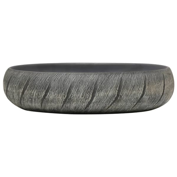 vidaXL bordvask sort og grå oval 59x40x15 cm