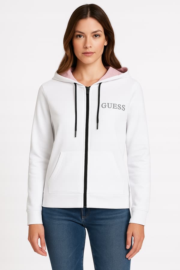 GUESS Hættetrøje med logo til damer, størrelse 1, sort