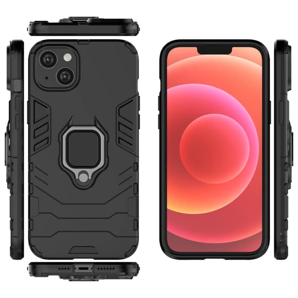 Ring Armor iPhone 14 cover armeret cover magnetisk holder ring sort