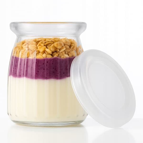 120x EFTERRÄTTSBÄLTAR 150 ml RANDIG GLASBURK FÖR EFTERRÄTT Mugg