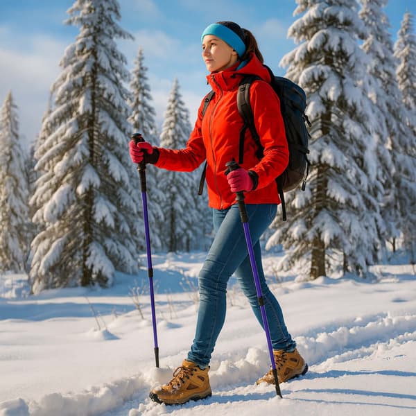 2x Nordic Walking-stavar teleskopiska för promenader och vandring