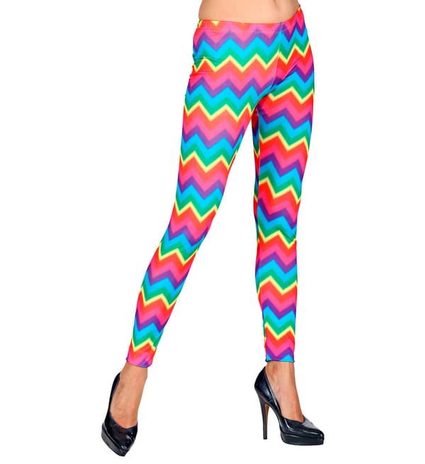 Leggingsit Värikkäät Neon-Disco 90s S/M