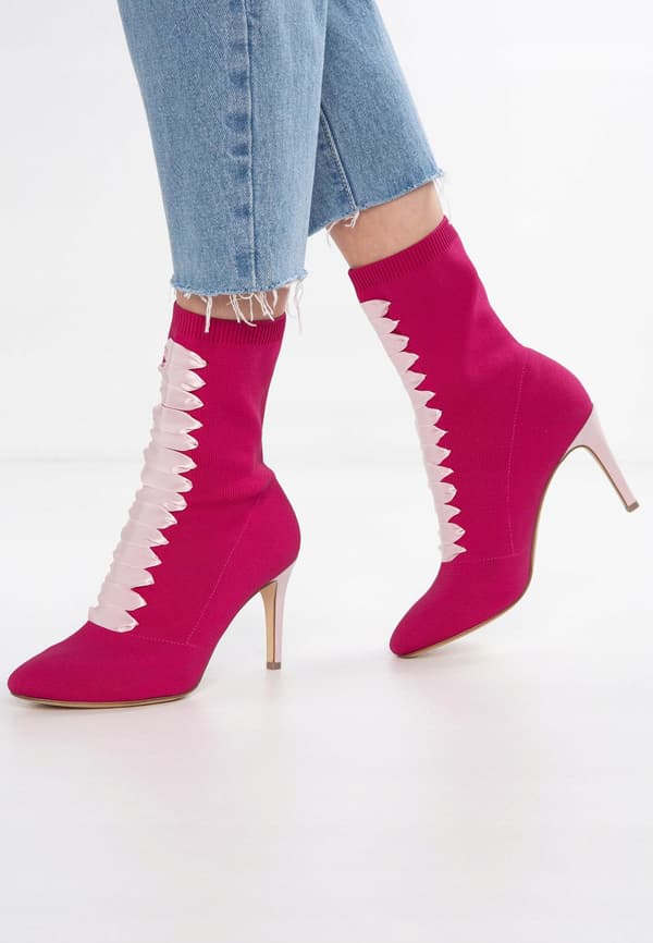 Tamaris rosa stickad ankelboots dam storlek 39