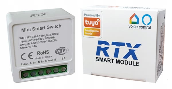 TUYA Smart RTX Eco WiFi-belysningscontroller 1OB-belysningsrelæmodul