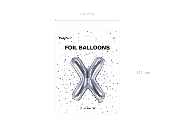 Folieballong bokstaven X 35cm silver