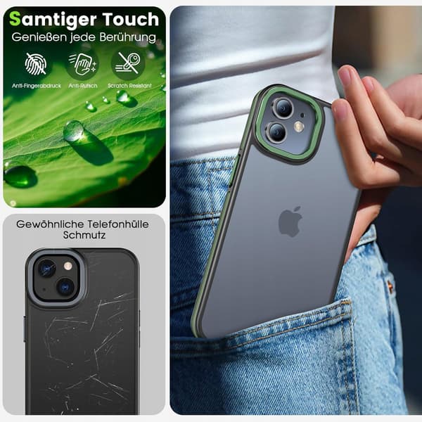 PuyaTeya iPhone 11 Stødsikkert Etui Gennemsigtigt Sort/Grøn