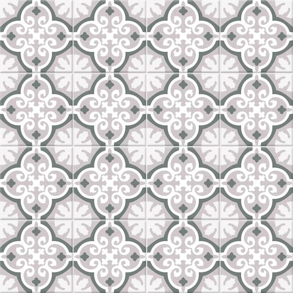 Dekorativ porslinskakel Patchwork Blommor Paris 20x20 cm klass I
