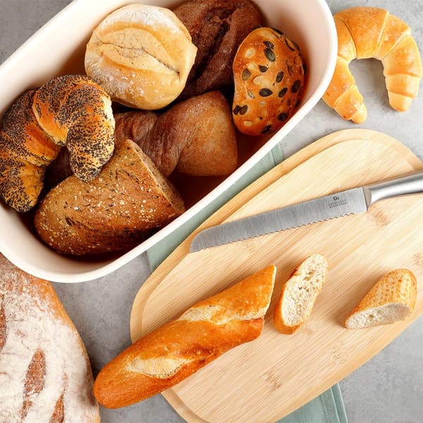 Brödbox med bambubräda kräm 39x23,5x15,5 cm