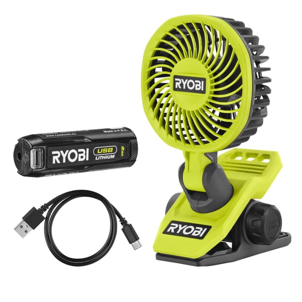 RYOBI USB lithium klemmeventilator sæt XXX