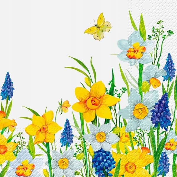 FORÅRSBLOMSTER Påskeservietter 33x33cm 20 stk.