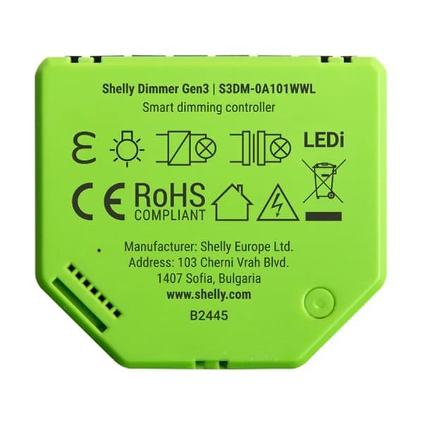 Shelly Dimmer Gen3 WiFi-ljusdimmer