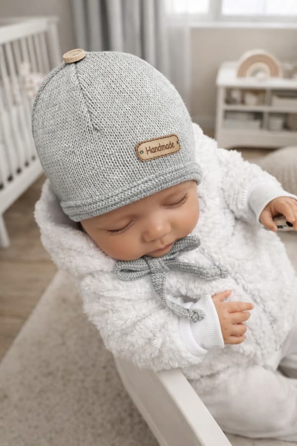 BABYMÖSSA 36-38 KNUT TÄCKER ÖRONEN VÅR HÖST DARTOMIK GRÅ