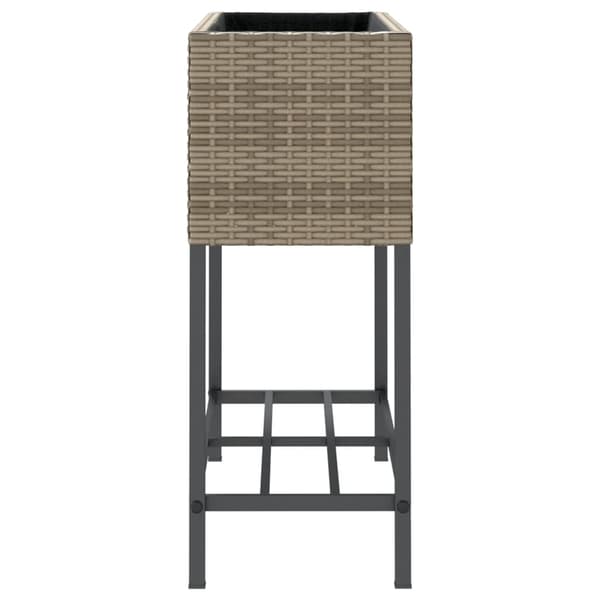 vidaXL Trädgårdskrukor med hyllplan, set om 2, grå, 70x28x70 cm, polyrotting