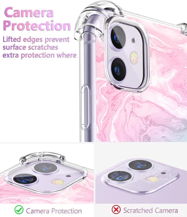 SILIKONE ETUI TIL APPLE IPHONE 11 PINK BLÅ GLAMOUR A2111