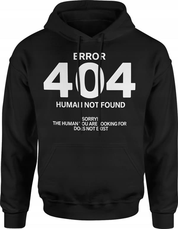 SJOV HERRESWEATSHIRT MED INDTRÆKET EN GAVE TIL EN PROGRAMMER FEJL 404