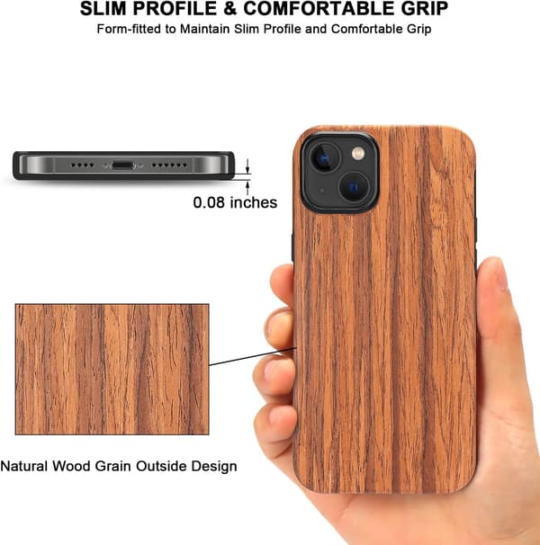 ETUI TIL APPLE IPHONE 14 PLUS ELEGANT TRÆ + HÆRDET GLAS