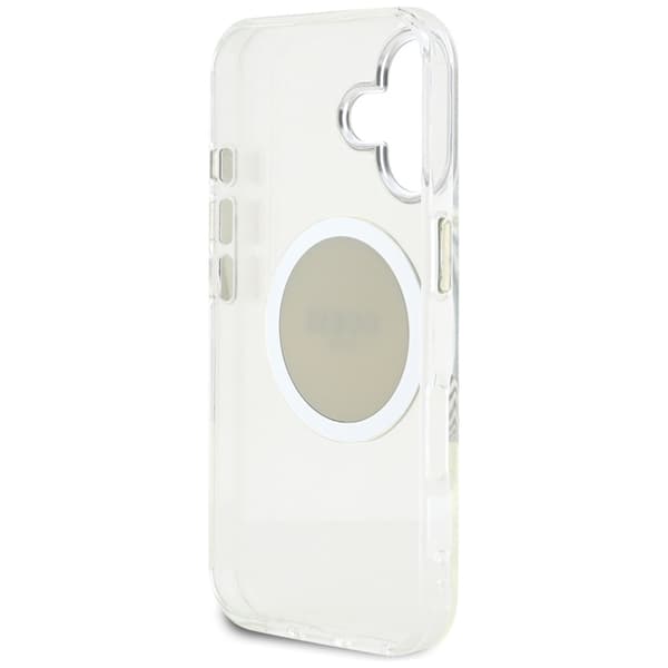Guess IML Metal Colored Circle Classic Logo MagSafe - iPhone 16 -kotelo (harmaa)