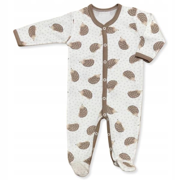 KLÄDER pyjamas med dragkedja 56 för nyfödda HEDGEHOGS BEIGE